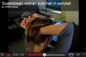 Amazing quadriplegic woman’s pony tail technique